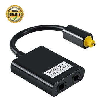 Dual Port Digital Optical Fiber Audio Splitter Cable Adapter