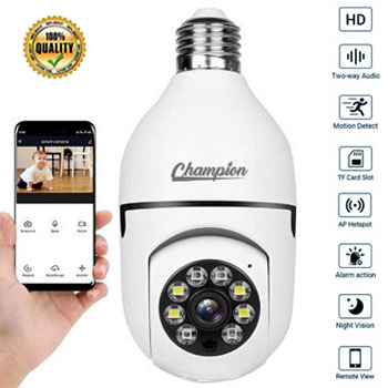 Champion PTZ Wifi IP Bulb Camera