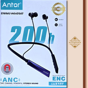 200H Neckband Antor Luxury Wireless Earphone Bluetooth 5.4 Voice Change magnetic On/Off-Org.